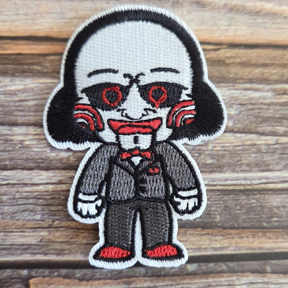 John Kramer Jigsaw Doll Saw Horror Movie Embroidered Iron on Patch